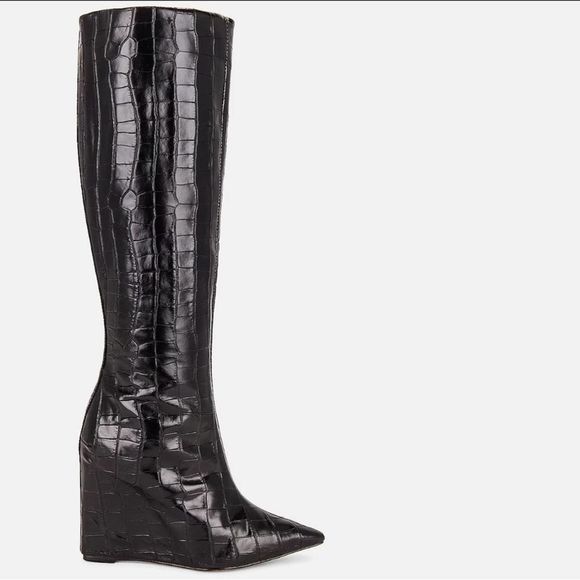 SCHUTZ Shoes - NWOT Schutz Aysa Up Boot in Black Croc